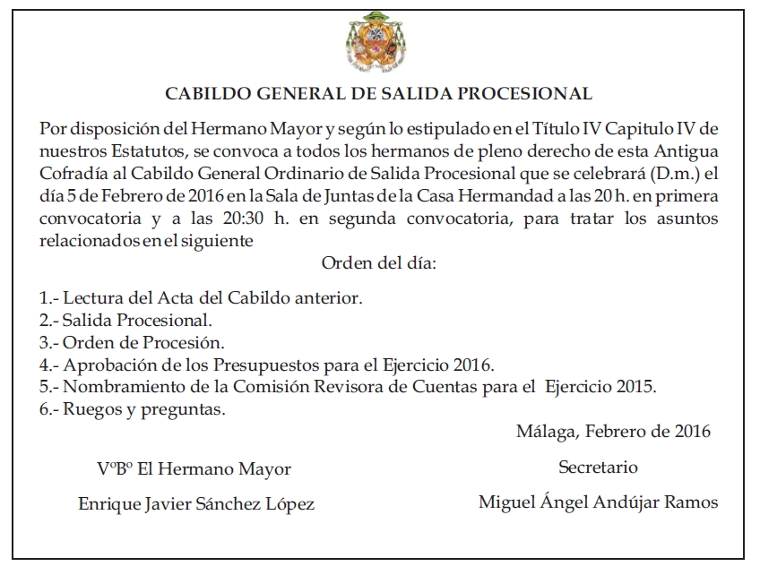 convocatoria cabildo 2016